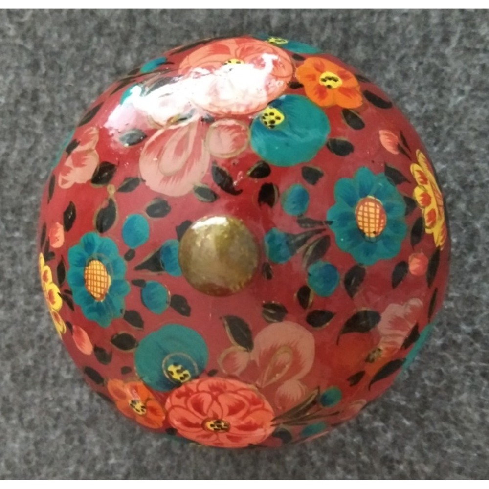 Enesco Floral Wooden Trinket Box Handpainted‎ Museum American Folk Art Gift Box - Picture 9 of 16